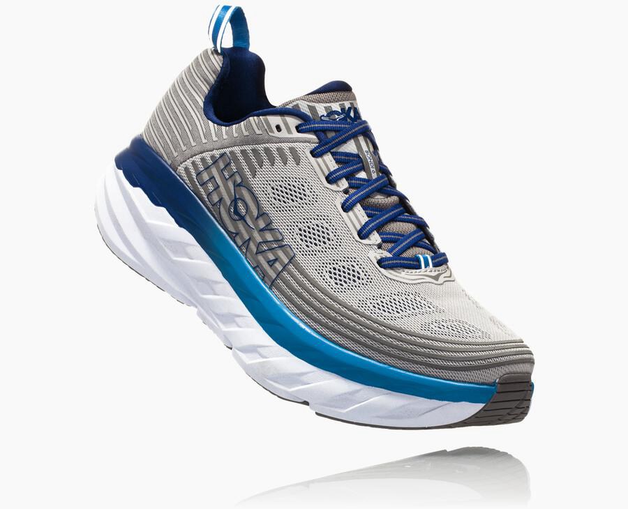 Hoka Mens Running Shoes NZ - Hoka One One Bondi 6 Grey (FHZ195708)